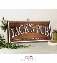 BK Gift Kişiye Özel Dekoratif Ahşap Cafe&Bar Tabelası 61cm - Model 9