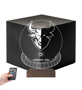 Luvivia Crypto Cardano Ada Coin Kripto Finans 3D Lamba - Masa Gece Lambası
