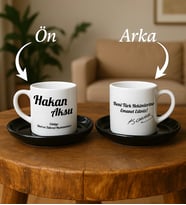 BK Gift Kişiye Özel Doktorlara Özel İsimli Siyah Tabaklı Türk Kahvesi Fincan Takımı-1, Doktorlara Hediye, Doktorlar Günü