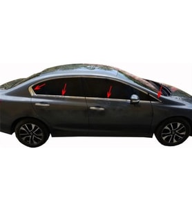 Honda Civic Uyumlu 9 Cam Çıtası 8 Parça Krom 2012 Ve Sonrası