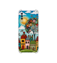PrintiFy Samsung Galaxy A70s ile Uyumlu Düşlerin Dansı Serisi Gökyüzü Şehri Tasarımlı Uv Baskılı Köşe Korumalı Antişok Kılıf