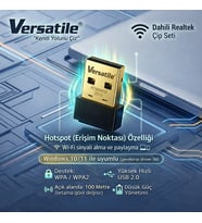 Versatile USB WiFi Adaptör 150 Mbps Mini Alıcı Realtek 8188FTV Hotspot Win10/11