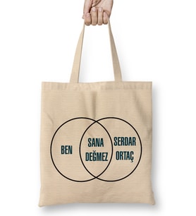 Ben Sana Değmez Serdar Ortaç Komik Bez Çanta Uzun Saplı