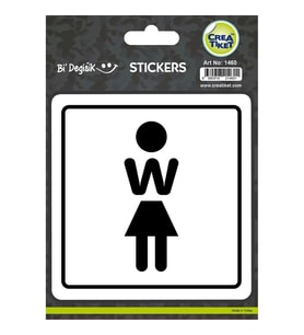 CREA Bİ' DEĞİŞİK STICKER - W WC İŞARETİ KADIN 1460