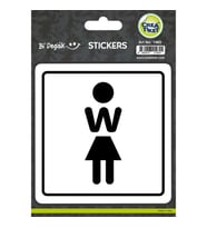 CREA Bİ' DEĞİŞİK STICKER - W WC İŞARETİ KADIN 1460