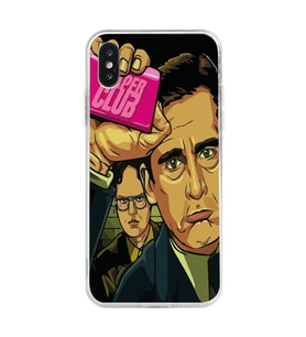 Iphone XSMAX Uyumlu Michael Scott Fight Club Tasarımlı Şeffaf Telefon Kılıfı