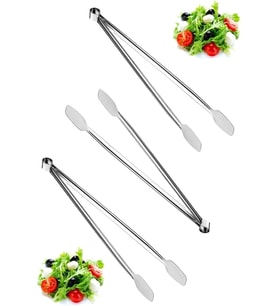 3 Adet Paslanmaz Çelikten (Krom) Et Mangal Izgara Maşası, Barbekü Et Maşası 34cm