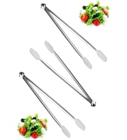 3 Adet Paslanmaz Çelikten (Krom) Et Mangal Izgara Maşası, Barbekü Et Maşası 34cm