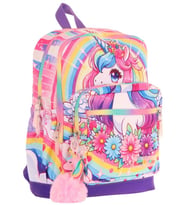Kaukko Dört Bölmeli (Kız Çocuk - Pembe Mor - Unicorn Baskılı) - İlkokul Okul Sırt Çantası - L5249
