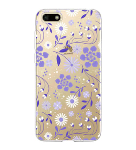Huawei Y5 2018 Uyumlu Kapak Flowers Tasarımlı Şeffaf Silikon Kılıf