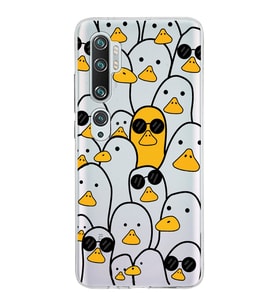 Xiaomi Mi Note 10 Uyumlu Kapak Duck Tasarımlı Şeffaf Silikon Kılıf