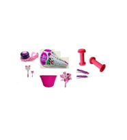 Bisiklet Prenses Dekoratif Set 7 Parça (zil Ayna Sele Sepet Püskül Elcik Rüzgar Gülü ) (Pembe)