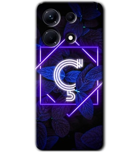 İnfinix Note 30 Pro Kılıf HD Desen Baskılı Kılıf - Dark Neon Yaprak Ç Harfi