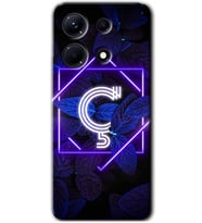 İnfinix Note 30 Pro Kılıf HD Desen Baskılı Kılıf - Dark Neon Yaprak Ç Harfi
