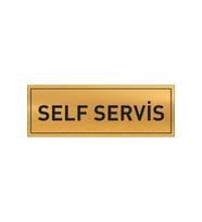 SELF SERVİS YAZILI GOLD METAL LEVHA 20 X 7 CM