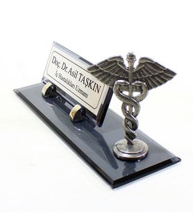 Metal Kadüse Antik Krom Kaplamalı (Caduceus) Tıp Sembolü - Doktorlar, Hemşireler, Fizik Tedavi Uzmanları, Eczacılar, Psikologlar/Psikiyatristler, Veterinerler ve Tıp Öğrencileri İçin Tıbbi Dekoratif Obje ve Hediye