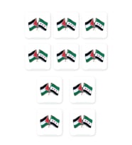 10'LU Suriye Ve Filistin Bayarkları Altın Renkli Özel Tasarımlı Unisex Yaka Rozeti A300031-10