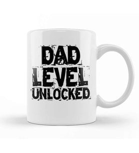 Dad Level Unlocked Gaming New Dad Baby Announcement Fathers Day Daddy To Be Video Game First 01 Kupa Bardak Porselen