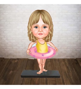 KİŞİYE ÖZEL KARİKATÜR plajdaki bebek BİBLOSU