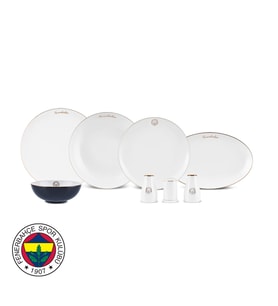 Karaca x Fenerbahçe Lisanslı Elegance Bone Gold 53 Parça 12 Kişilik Yemek Takımı