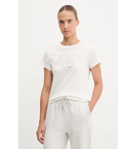 Guess Narciso Bisiklet Yaka Kadın Beyaz T-shirt V5GI10K9RM1-G1O6