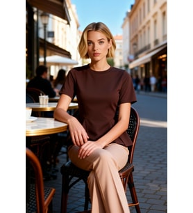 Kadın Bluz Peplum Bisiklet Yaka Standart Kısa Kol Örme Kumaş Süprem Dokuma Düz Desen Regular