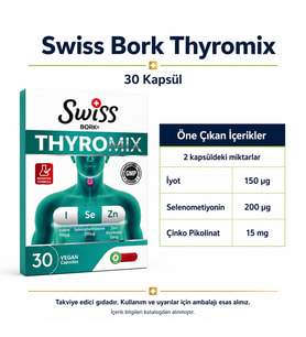 Swiss Bork Thyromix İyot Selenyum ve Çinko 30 Kapsül