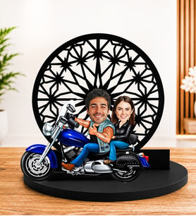 Sevgiliye Özel Karikatürlü Motosiklet Temalı Çift Biblo Kişiye Özel Romantik Dekoratif Hediye