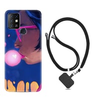 INFINIX Hot 8 9 10 11S Hot 10 Play 10T Kılıf Boyun Askılı Silikon Sakız ve Kız 1767