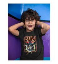 Vintage Tasarım Star Wars Baskılı Unisex Film Çocuk Tişört (1-12 YAŞ)