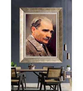 Gümüş Çerçeveli Atatürk Tablo ds419