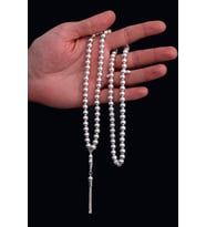 Erkek Gümüş Tespih - Düz Küre 99'luk Namaz Tespihi Gümüş Tespih 5246546573124