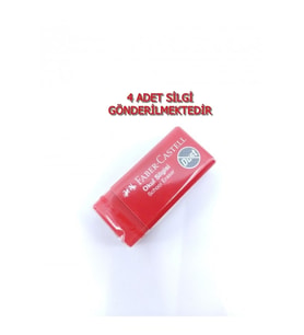 4 Adet Küçük Boy Kırmızı Renk Faber-castell Okul Silgisi