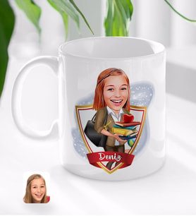 BK Gift Kişiye Özel İsimli Kadın Öğretmen Karikatürlü Beyaz Kupa Bardak-4