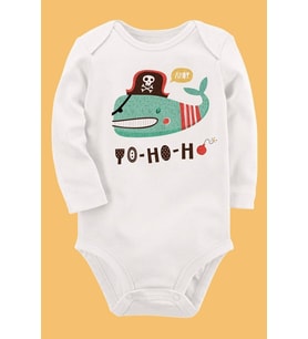 Organik Baskılı Pamuklu Unisex Bebek Body UZUNKOLE69