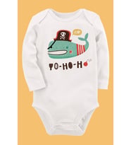 Organik Baskılı Pamuklu Unisex Bebek Body UZUNKOLE69