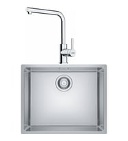 Franke Maris Mrx 110-50 Tek Gözlü Eviye + LİNA L Krom Spiralli Mutfak Eviye Batarya Seti (Krom)