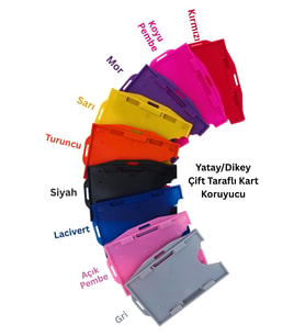 Renkli Yatay Dikey Çift Taraflı Kart Koruyucu Tüm Renkler 9lu Set