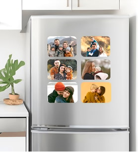 Kişiye Özel 6 Adet Yatay Format Fotoğraflı Buzdolabı Magnet Sevgiliye ve Aileye Hediye 6’lı Resimli Dekoratif Magnet Premium Kişiye Özel Fotoğraf Baskılı Modern Magnet Seti