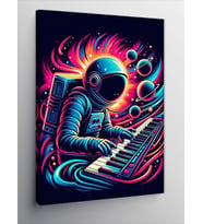Kanvas Tablo Neon Astronot
