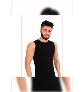 LİKRALI SIFIR KOL BİSİKLET YAKA ATLET ERKEK (Siyah)