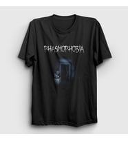 Presmono Unisex Siyah Ghost Oyun Phasmophobia T-Shirt 502748tt
