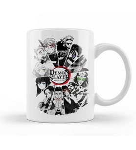 Demon Slayer All Characters Black And White Kupa Bardak Porselen