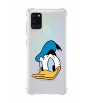 Samsung Galaxy A21s   Köşe Korumalı Antişok Kapak Donald Duck Tasarımlı Şeffaf  Kılıf