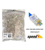 SP-U100-D CAT6 YENİ NESİL DELİKLİ EZRJ45 KONNEKTÖR 100 ADET