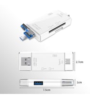 Ahanda buldum 6 In 1 Kart Okuyucu Adaptör Usb-otg Hub Type-c Yd-40 (Doğal Beyaz)