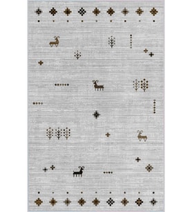 Eliana Home Baskılı, Yıkanabilir Kaymaz Taban Salon Halısı LNA0037-SD1056 100x150 cm (Gri)