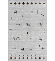 Eliana Home Baskılı, Yıkanabilir Kaymaz Taban Salon Halısı LNA0037-SD1056 100x150 cm (Gri)