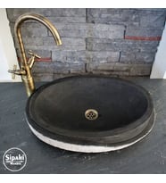 Sipahi Marble Bazalt Siyah Katman Dizayn Kayık Lavabo