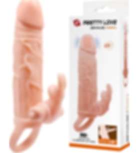 Pretty Love 5 Cm Dolgulu 10 Hız Titreşimli Süper Realistik Penis Kılıfı